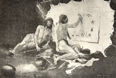 Such as these the shapes they painted, On the birch-bark and the deer-skin, from The Song of Hiawatha by Henry Wadsworth Longfellow, pub. by George G. Harrap and Company Ltd., 1911 by Frederic Remington